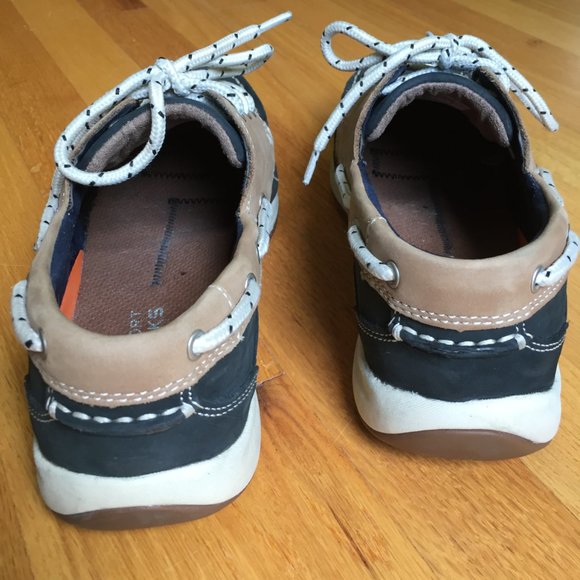 Rockport Works, leather, steel toe ladies boat shoes size 11W, Navy Blue - Picture 5 of 9